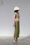 SWAYING/KNIT gradient strapless halterneck top SW23SS1T36 gradient green PS61